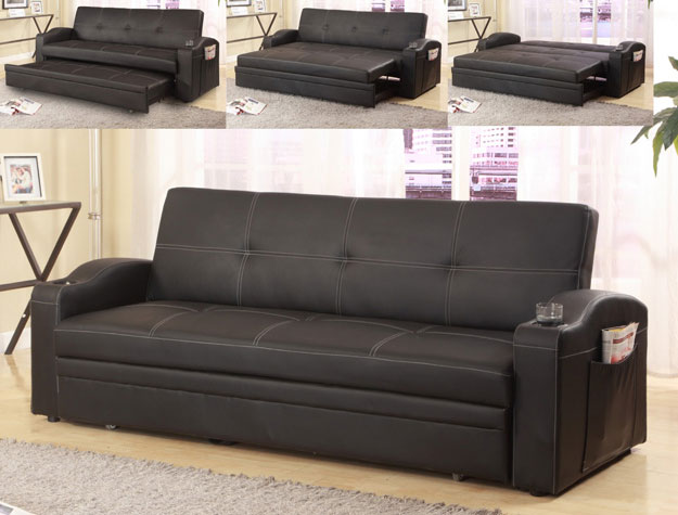 Easton Adjustable Sofa with Cup Holders and Pull-Out Bed